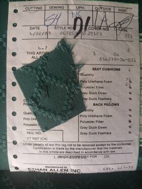 Ethan Allen 2072005 Green Diamond Armchair For Living Room