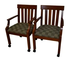 24-6420a Ethan Allen #24-6420a American Impressions Dining Chairs Casters Rolling #224 B