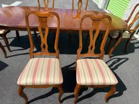 26-6302 Ethan Allen #26-6302 Country French Dining Chair Splatback Upholstered Birch 213