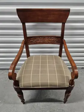 29-6401a Ethan Allen #29-6401a British Classics Carved Arm Chair Item In #260 Cinnabar B