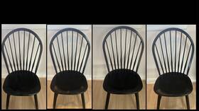 Ethan Allen 336400 Set Of 4 Gilbert Windsor Dining Chairs Black 2008