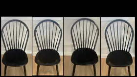 336400 Ethan Allen Set Of 4 Gilbert Windsor Dining Chairs Black 2008