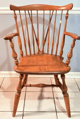 368101 Ethan Allen Maple &birch Fiddleback Windsor Dining Side Chair