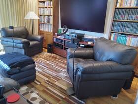 Ethan Allen #79-7031-s Two Leather Black Brady Chairs