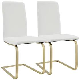 Euro Style 05090whtmbg Cinzia White Faux Leather Dining Chairs Set Of 2