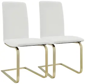 05090whtmbg Euro Style Cinzia White Faux Leather Dining Chairs Set Of 2