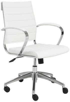 Euro Style 10606-wht Axel White Leatherette Adjustable Swivel Office Chair