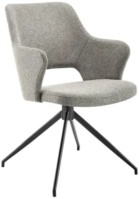 30391-ltgry Euro Style Darcie Light Gray Fabric Swivel Armchair