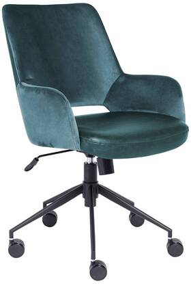 Euro Style 30492blu Desi Blue Fabric Adjustable Tilt Office Chair