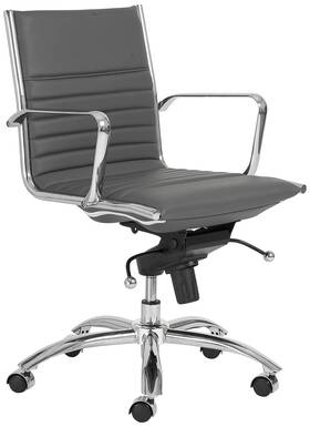 Euro Style 50002-gry Dirk Gray Low Back Adjustable Swivel Office Chair