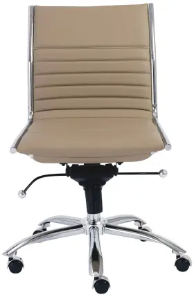 50006-tpe Euro Style Dirk Taupe Armless Adjustable Swivel Office Chair