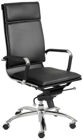 50010-blu Euro Style Gunar Pro Black High Back Adjustable Swivel Office Chair