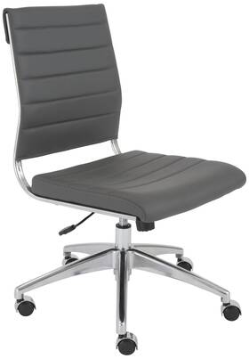 Euro Style 50026-gry Axel Gray Leatherette Low Back Swivel Office Chair
