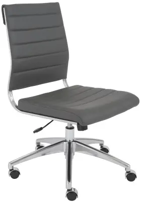50026-gry Euro Style Axel Gray Leatherette Low Back Swivel Office Chair