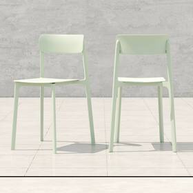 Euro Style 80074-mnt Tibo Mint Stackable Indoor/outdoor Side Chairs Set Of 2
