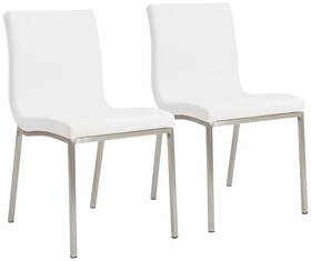 Euro Style 80960wht Scott Steel And White Leatherette Dining Chair Set Of 2