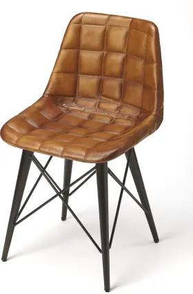 5380344 Eurolux Home Mid-century Modern Brown Leather Chair By Butler