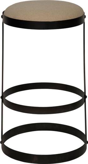 Eurolux Home 686259548533 Dior Matte Black Backless Stool Industrial Chic
