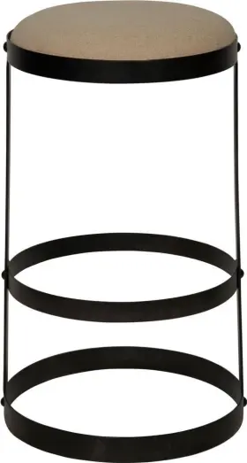 Eurolux Home 686259548533 Dior Matte Black Backless Stool Industrial Chic