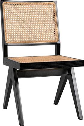Eurolux Home Ae-129chb Joseph Collection Teak Side Chair-charcoal Black