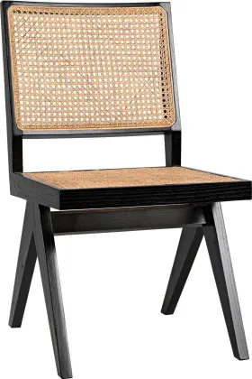 Ae-129chb Eurolux Home Joseph Collection Teak Side Chair-charcoal Black