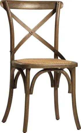 Dt-2528 Eurolux Home Gaston Dining Chair-elegant Oak And Rattan Design