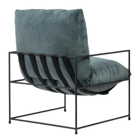 Dt-7196 Eurolux Home Occasional Chair Allison Black Petrol Green Polyester Steel Poly