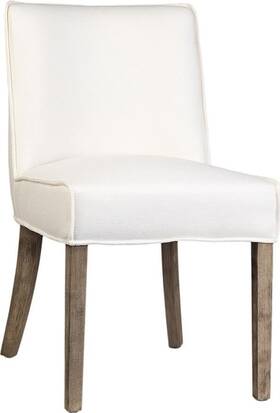 Eurolux Home Dt-7646 Sizan Dining Chair-off-white Upholstery With Gray Wood Legs