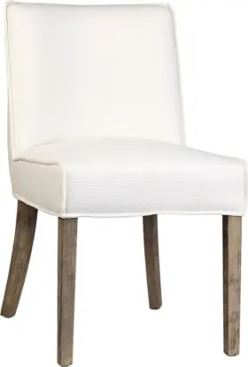 Dt-7646 Eurolux Home Sizan Dining Chair-off-white Upholstery With Gray Wood Legs