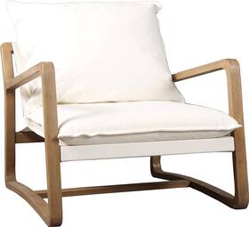 Eurolux Home Dt-8188 Off-white Fabric Gabe Chair With Oak Frame