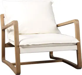 Dt-8188 Eurolux Home Off-white Fabric Gabe Chair With Oak Frame