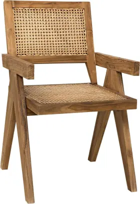 Gcha278t Eurolux Home Traditional Teak Jude Chair With Classic Caning