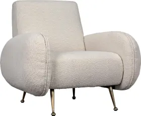 Lea-c0454-1d Eurolux Home Hera Chair-antique Brass Boucle Fabric