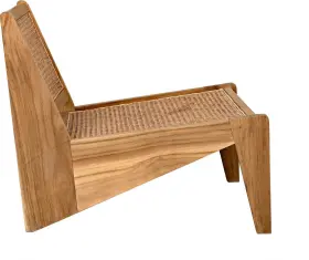 Sof273t Eurolux Home Natural Teak And Caning Traditional Armchair