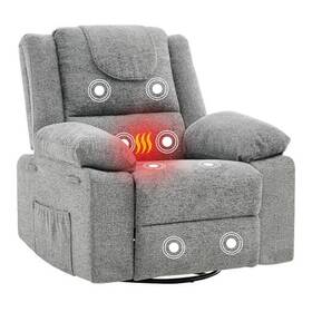 Explorehorizon 199914869688 Adults Oversized Rocking Nursery Glider Recliner Chair 360 Swivel Rock Grey
