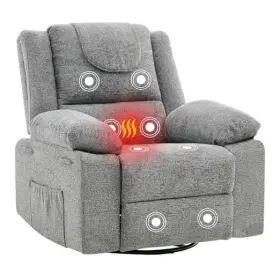 Explorehorizon 199914869688 Adults Oversized Rocking Nursery Glider Recliner Chair 360 Swivel Rock Grey