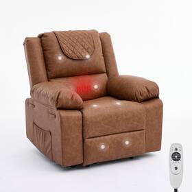 Explorehorizon 251120cgw-phk Manual Recliner Chair For Adults - 135 Front And Rear Adjustable With Heating