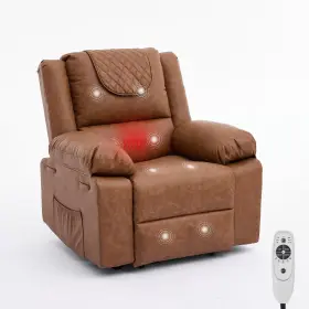 251120cgw-phk Explorehorizon Manual Recliner Chair For Adults - 135 Front And Rear Adjustable With Heating
