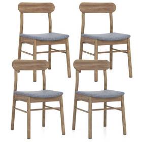 Fabric Upholstered Kitchen Armless Dining Chairs Rubber Wood Fra 694162395359 With Frame Set Of 4
