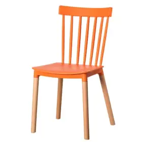 Qi004223.or Fabulaxe Modern Plastic Dining Chair Windsor Design With Beech Wood