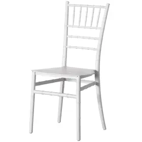 Qi004661.wt Fabulaxe Modern White Stackable Chiavari Dining Chair Seating For Events And