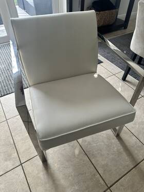 Fairmont 160710905 White Accent Chair Leatherette Modern Polished Metal Frame