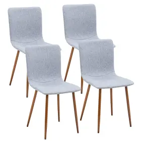 Fangflower 717876961020 Set Of 4 Upholstered Dining Chairs With Wooden Legs Modern Fabric Seat Back
