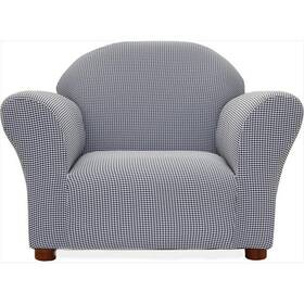 Fantasy Furniture Cr16 Roundy Chair Navy Ghingham Blue