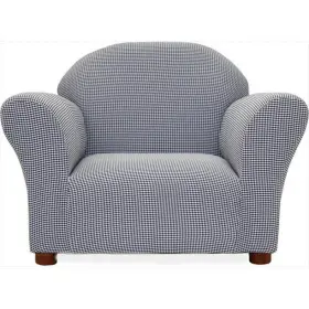 Cr16 Fantasy Furniture Roundy Chair Navy Ghingham Blue
