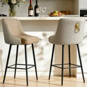 0de20236446 Fativo Set Of 2 Counter Height Bar Chairs 360 Swivel Upholstered Stools With Back
