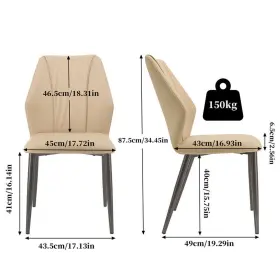 Fdg765487545 Fativo 2-6pcs Mid Century Modern Dining Chairs Upholstered Microfiber Pu Leather Chair