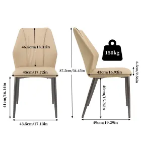 Ncuia2gws Fativo Upholstered Pu Leather Dining Chair Set Of 2 Kitchen Room Chairs Armless