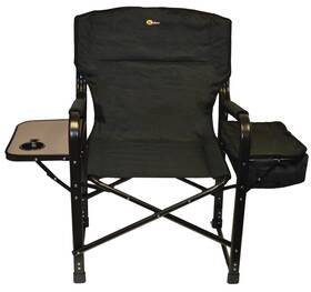 Faulkner 49580 El Capitan Folding Director Chair With Tray And Cooler Bag Black
