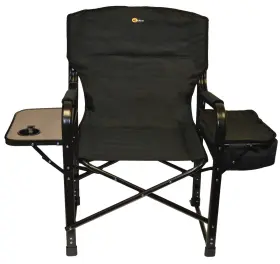 49580 Faulkner El Capitan Folding Director Chair With Tray And Cooler Bag Black